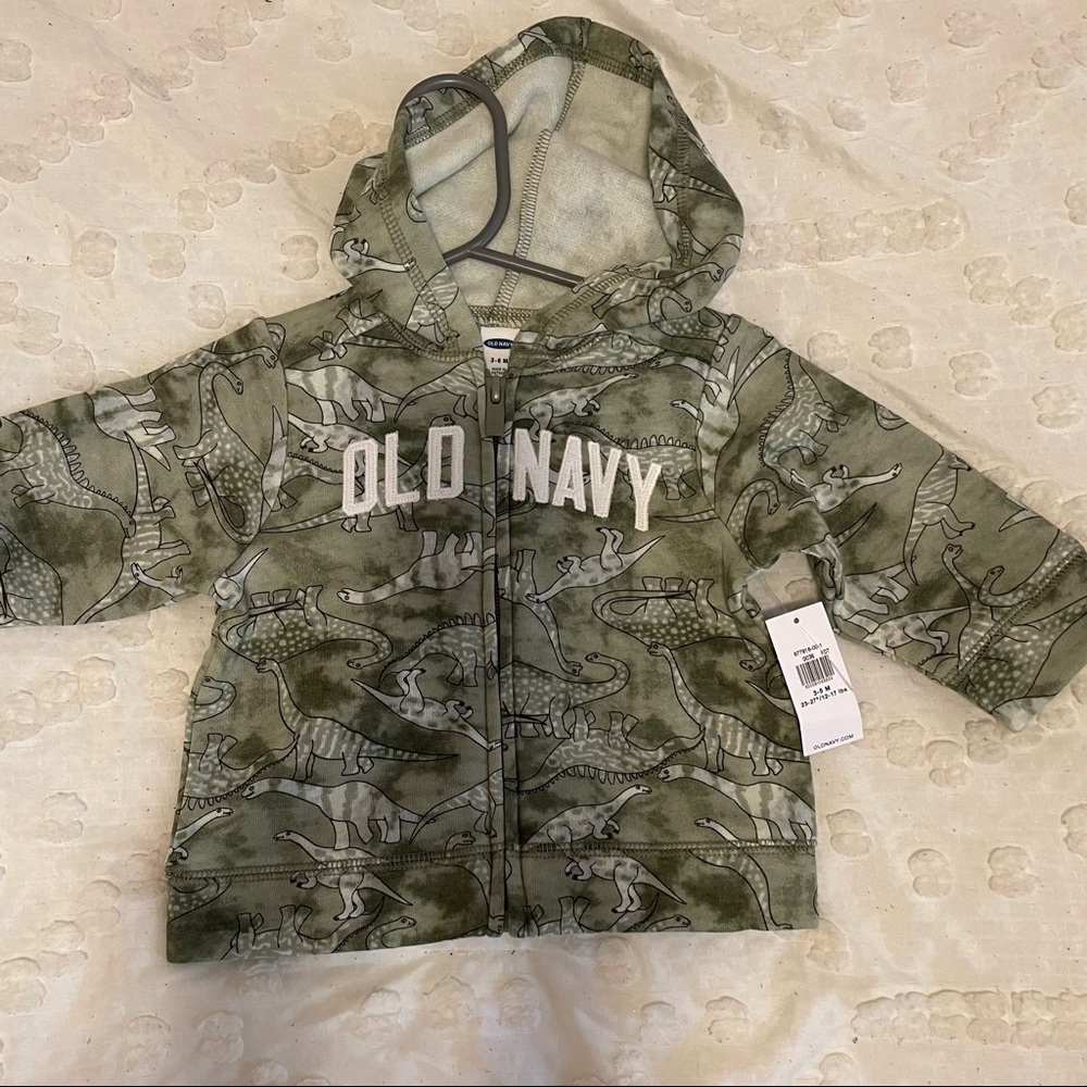 NWT old navy dinosaur zip up hoodie
